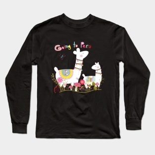 Cute lama graphic for kids tee Long Sleeve T-Shirt